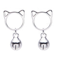 Unique cat-shaped earrings with bells