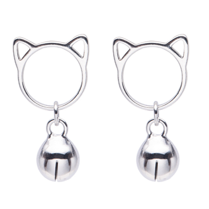 Unique cat-shaped earrings with bells