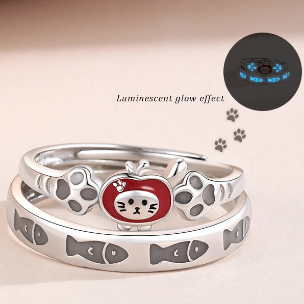 Cat and Fish Couple Rings