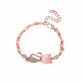 Women's stone-studded cat-shaped bracelet