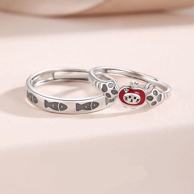 Cat and Fish Couple Rings
