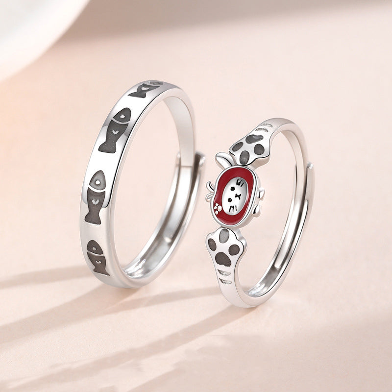 Cat and Fish Couple Rings