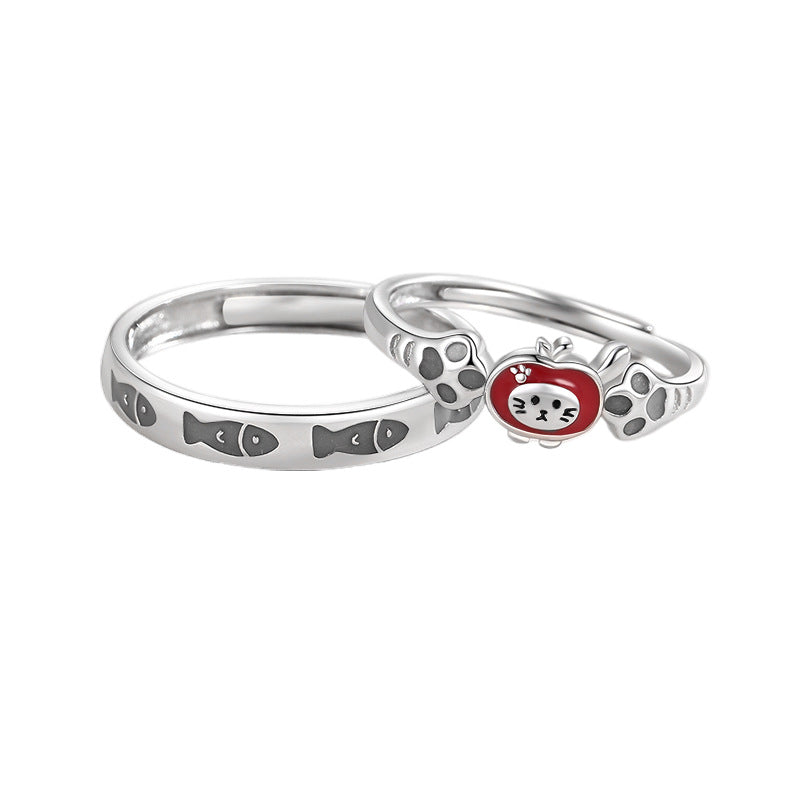 Cat and Fish Couple Rings