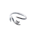 S925 silver cat-shaped ring with a gentle, curved design