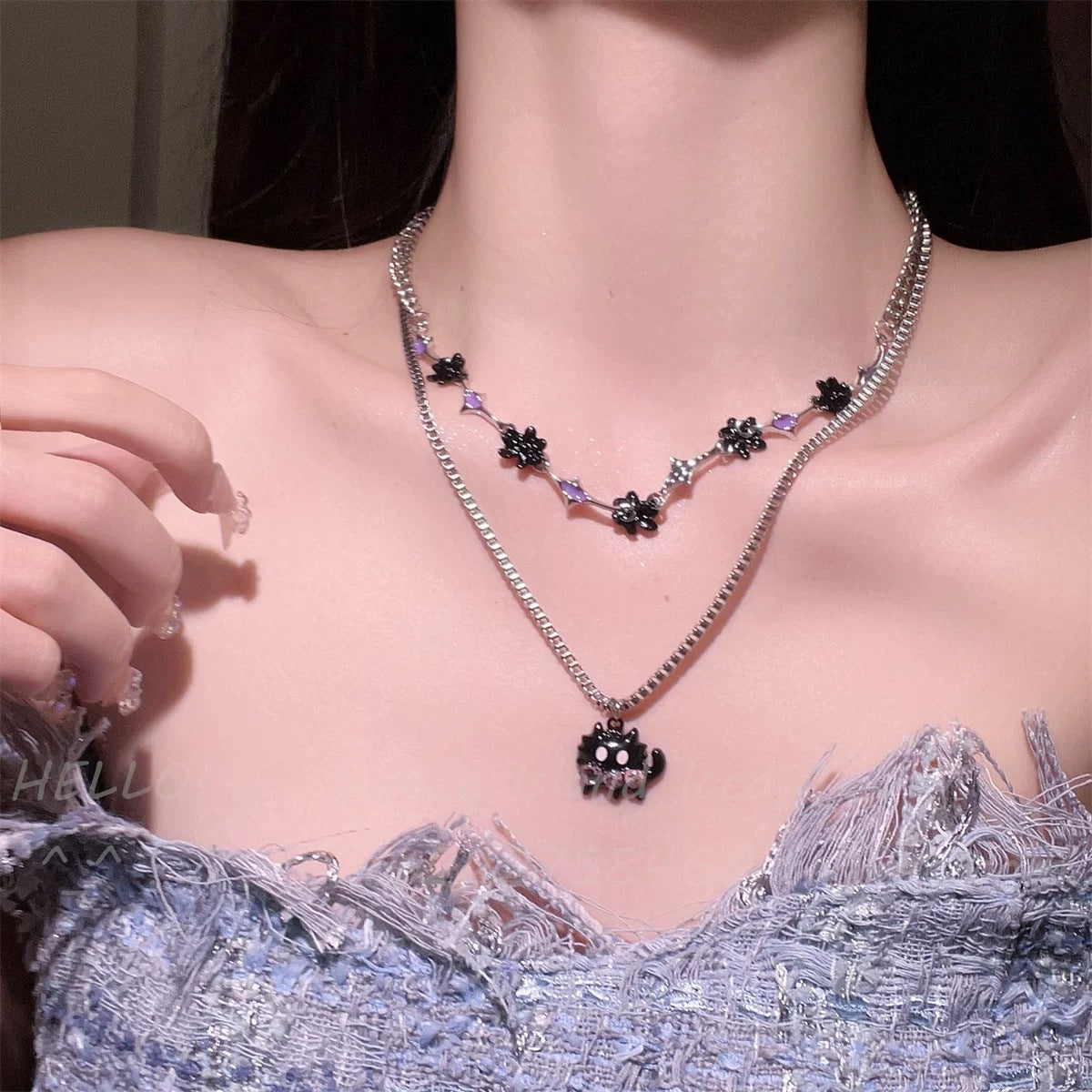 Cute cartoon cat necklace