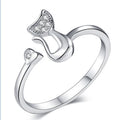 Elegant stone-studded cat-shaped ring