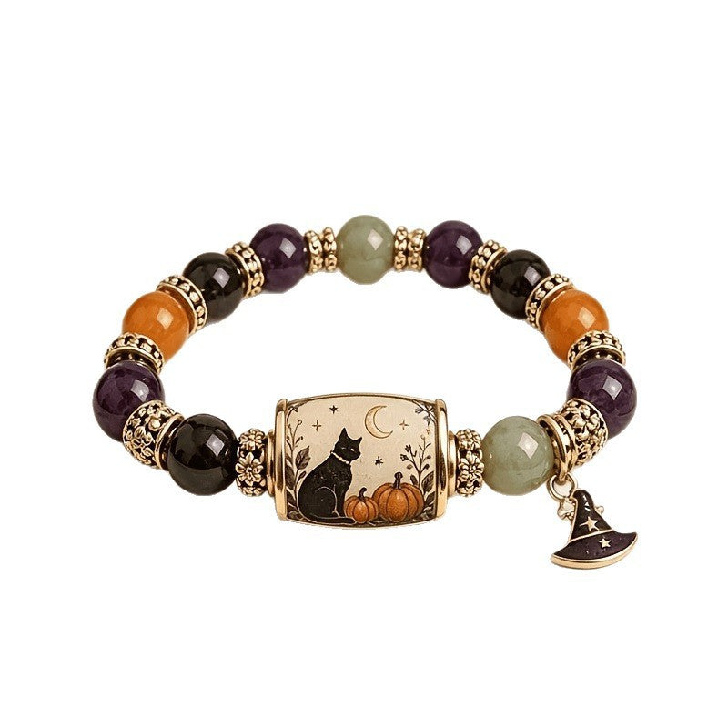 Halloween Collection – Halloween Black Cat Bumpkin Beaded Bracelet