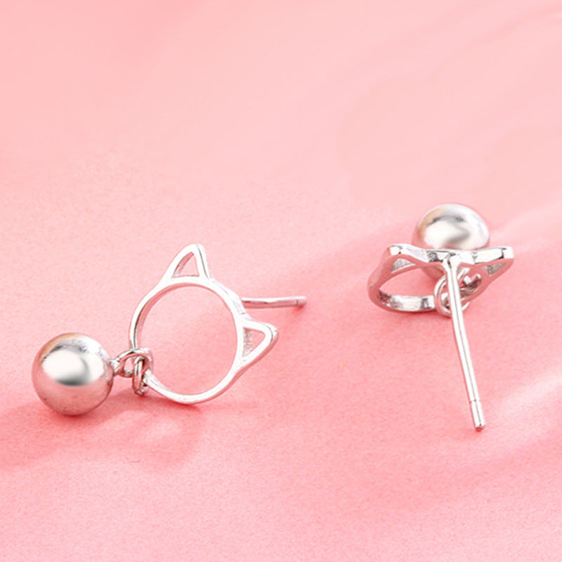 Unique cat-shaped earrings with bells