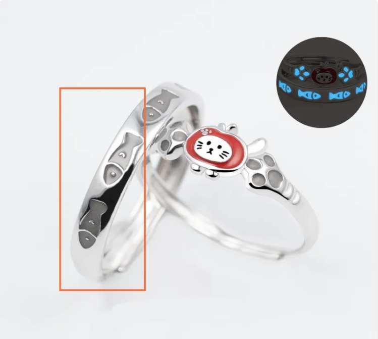 Cat and Fish Couple Rings