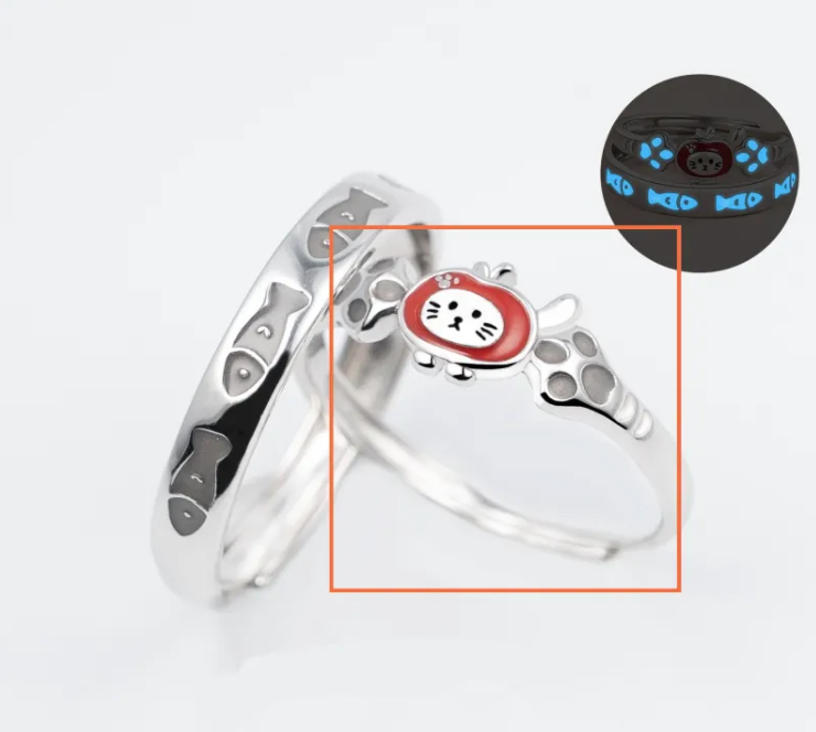 Cat and Fish Couple Rings