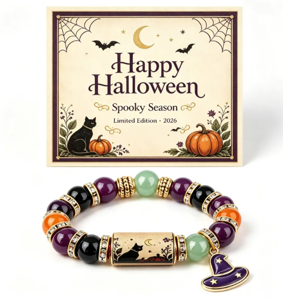 Halloween Collection – Halloween Black Cat Bumpkin Beaded Bracelet