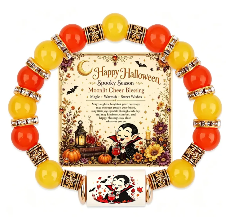 Halloween Collection – Halloween Black Cat Bumpkin Beaded Bracelet